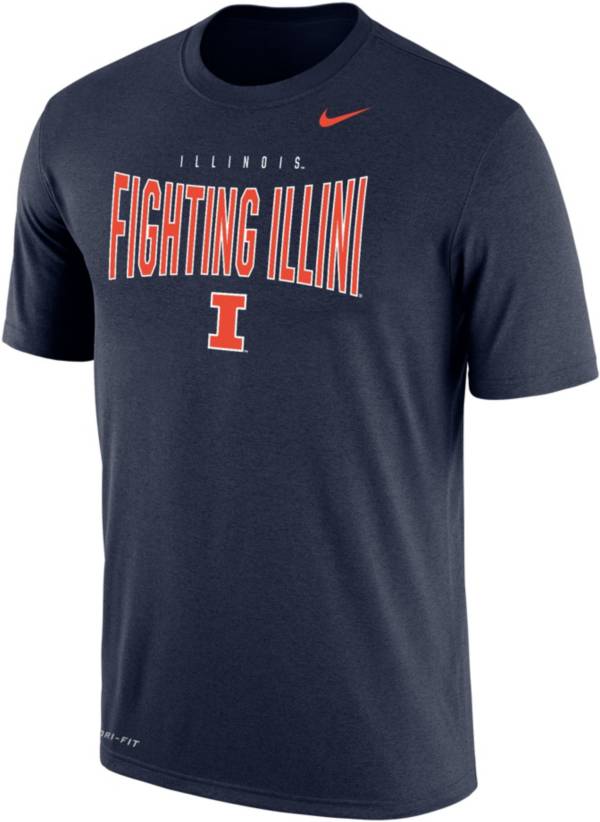 Nike Men's Illinois Fighting Illini Blue Dri-FIT Cotton T-Shirt product image