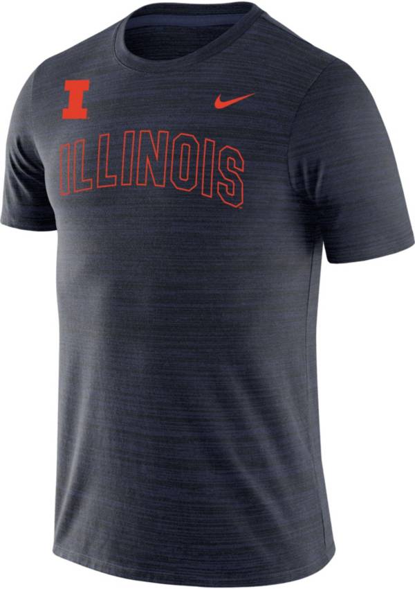 Nike Men's Illinois Fighting Illini Blue Dri-FIT Velocity Stencil T-Shirt