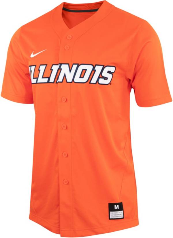 Nike Men's Illinois Fighting Illini Orange Full Button Replica Baseball Jersey product image