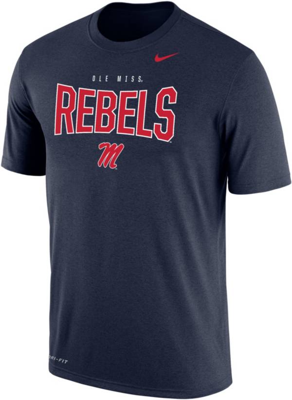 Nike Men's Ole Miss Rebels Blue Dri-FIT Cotton T-Shirt