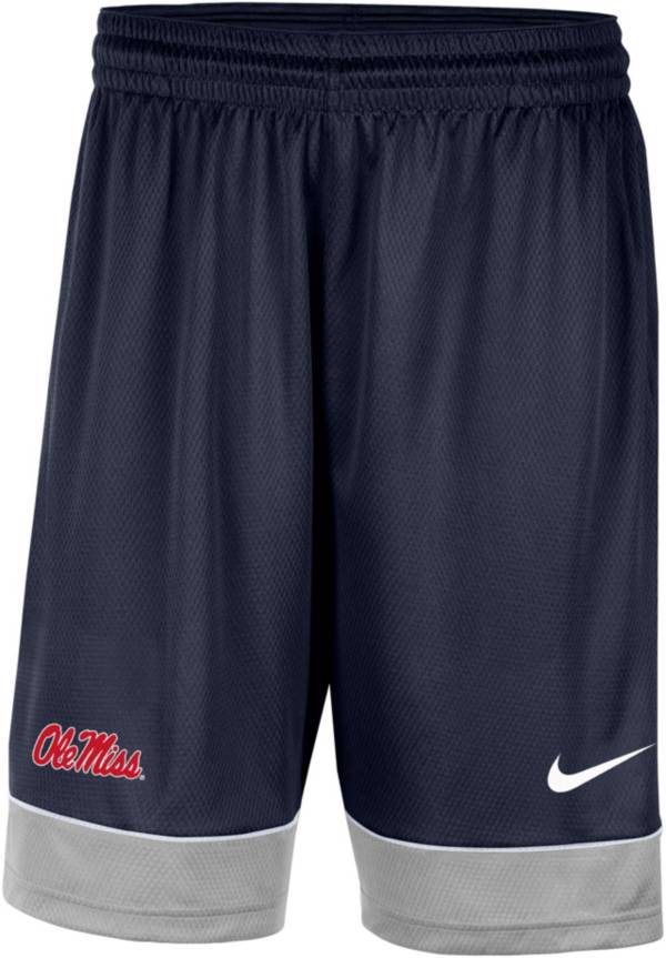 Nike Men's Ole Miss Rebels Blue Dri-FIT Fast Break Shorts