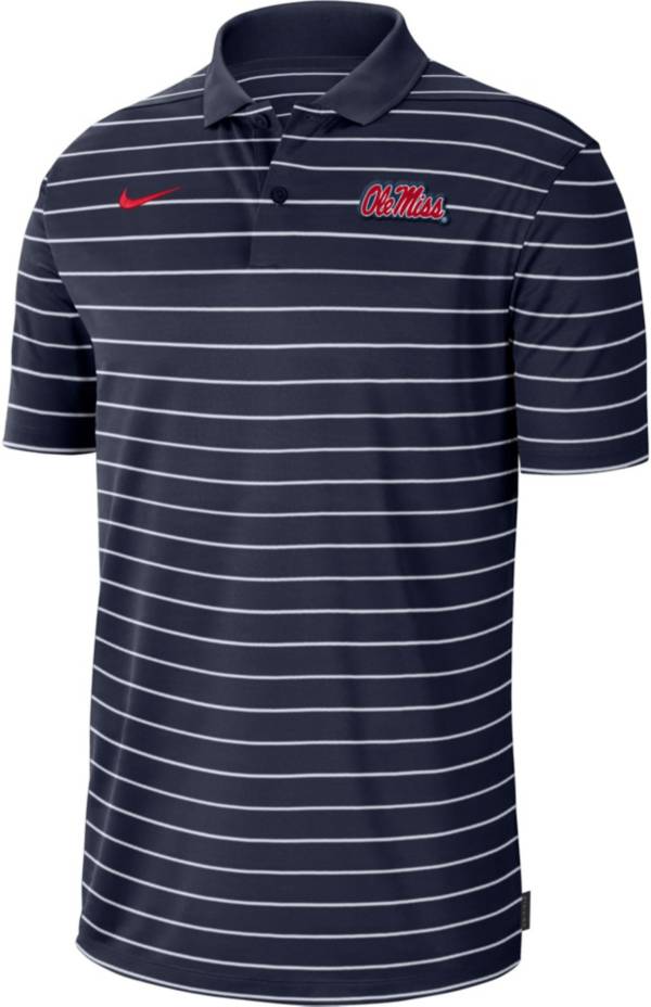 Nike Men's Ole Miss Rebels Blue Football Sideline Victory Dri-FIT Polo