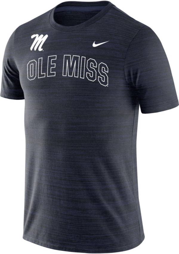 Nike Men's Ole Miss Rebels Blue Dri-FIT Velocity Stencil T-Shirt