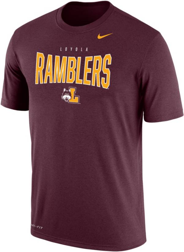 Nike Men's Loyola-Chicago Ramblers Maroon Dri-FIT Cotton T-Shirt