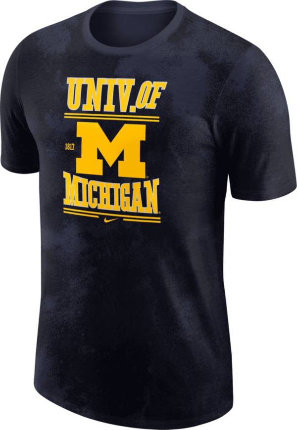 Nike Men's Michigan Wolverines Blue NRG Cotton T-Shirt product image