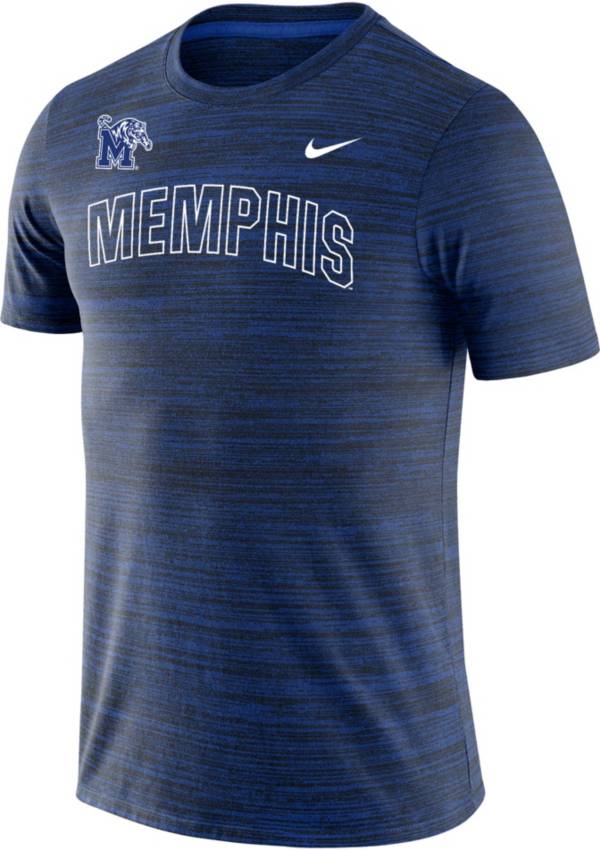Nike Men's Memphis Tigers Blue Dri-FIT Velocity Stencil T-Shirt