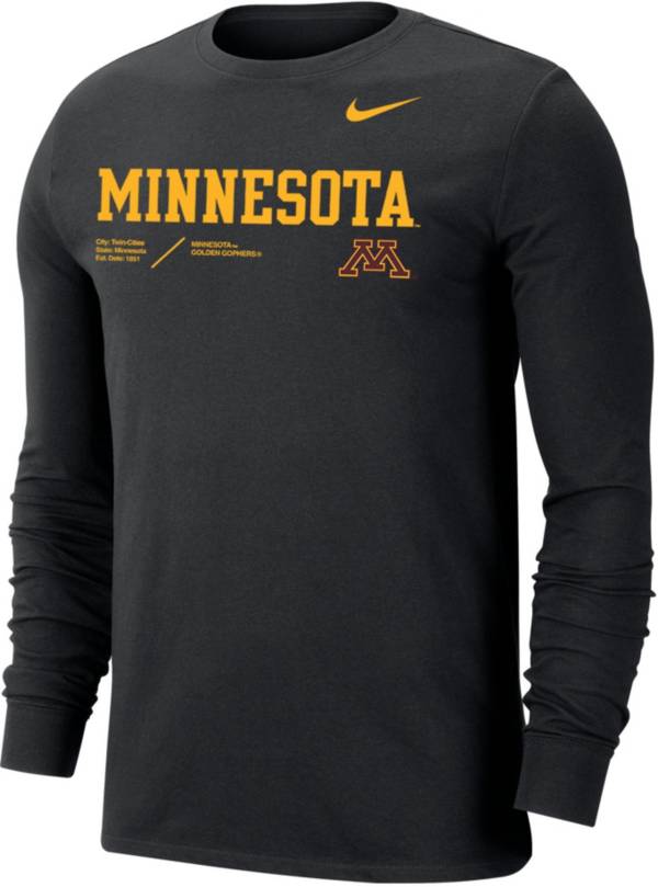 Nike Men's Minnesota Golden Gophers Black Dri-FIT Cotton Football Sideline Team Issue Long Sleeve T-Shirt product image