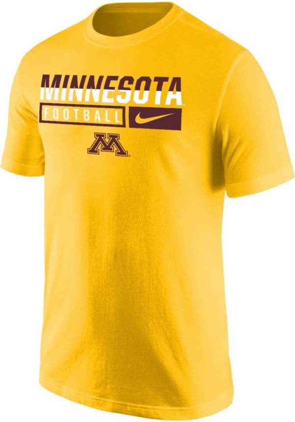 Nike Men's Minnesota Golden Gophers Gold Cotton Football T-Shirt product image