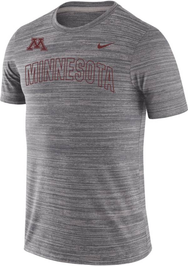 Nike Men's Minnesota Golden Gophers Grey Dri-FIT Velocity Stencil T-Shirt