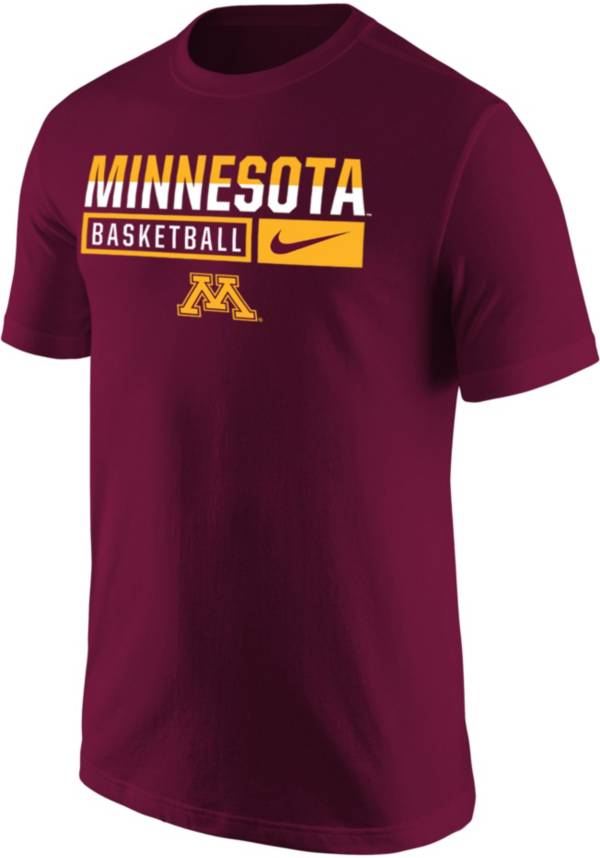 Nike Men's Minnesota Golden Gophers Maroon Cotton Basketball T-Shirt