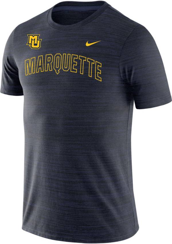 Nike Men's Marquette Golden Eagles Blue Dri-FIT Velocity Stencil T-Shirt