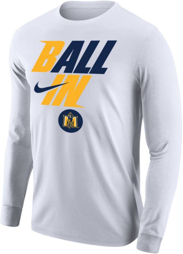 Nike Men's Murray State Racers White 2022 Basketball BALL IN Bench Long Sleeve T-Shirt