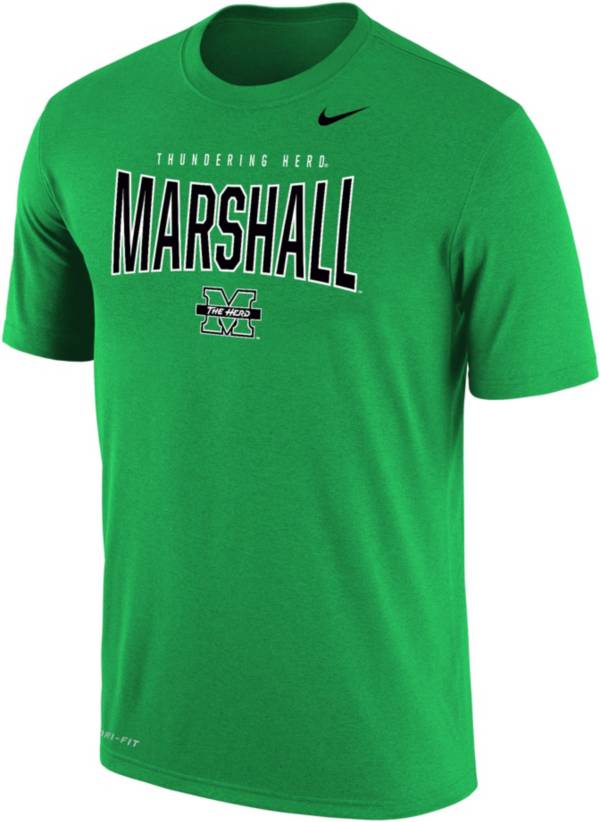 Nike Men's Marshall Thundering Herd Green Dri-FIT Cotton T-Shirt