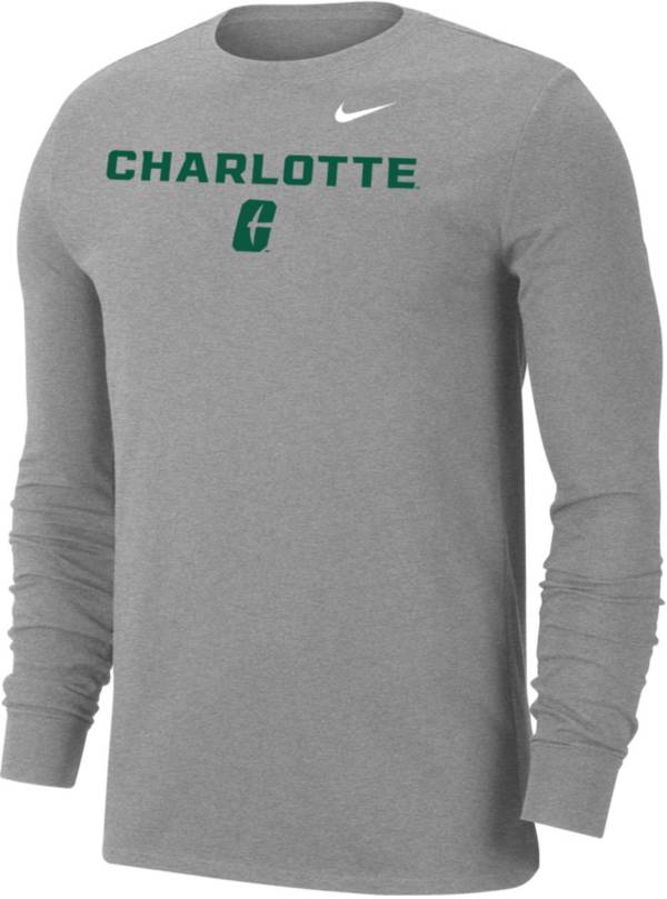 Nike Men's Charlotte 49ers Grey Dri-FIT Cotton Long Sleeve T-Shirt product image