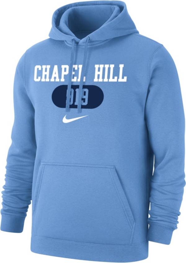 Nike Men's North Carolina Tar Heels Carolina Blue Chapel Hill 919 Area Code Club Fleece Pullover Hoodie product image