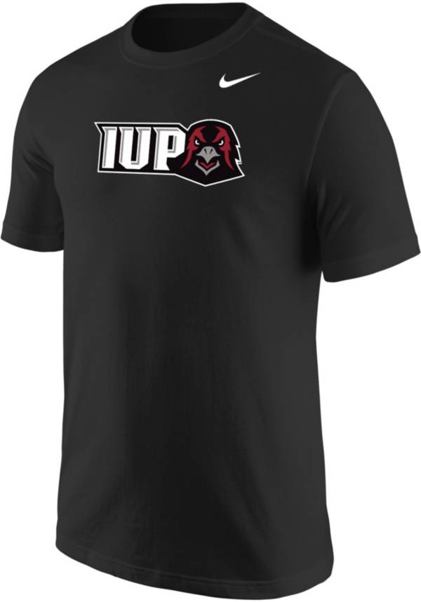 Nike Men's IUP Crimson Hawks Black Core Cotton Logo T-Shirt product image