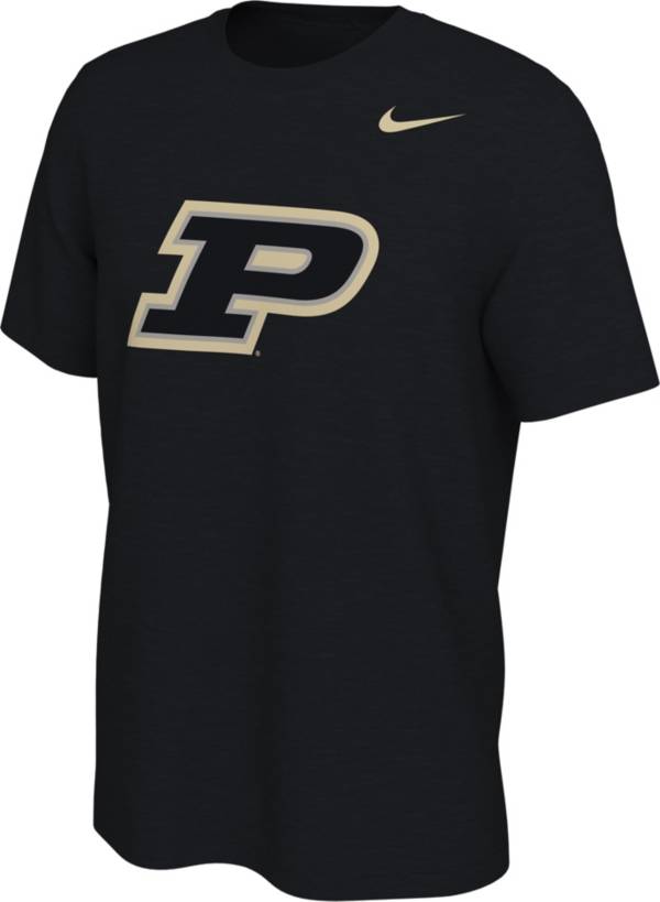 Nike Men's Purdue Boilermakers Black Gloss Logo Basketball T-Shirt