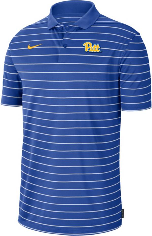 Nike Men's Pitt Panthers Blue Football Sideline Victory Dri-FIT Polo