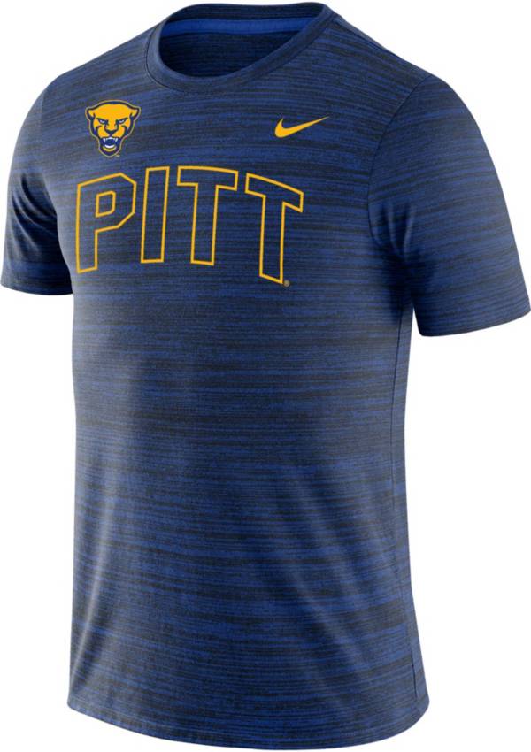 Nike Men's Pitt Panthers Blue Dri-FIT Velocity Stencil T-Shirt