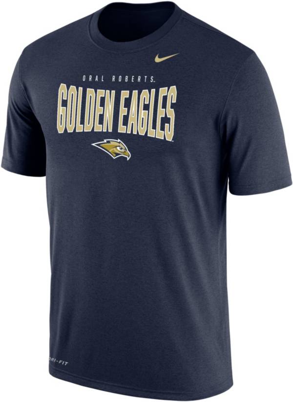 Nike Men's Oral Roberts Golden Eagles Navy Blue Dri-FIT Cotton T-Shirt