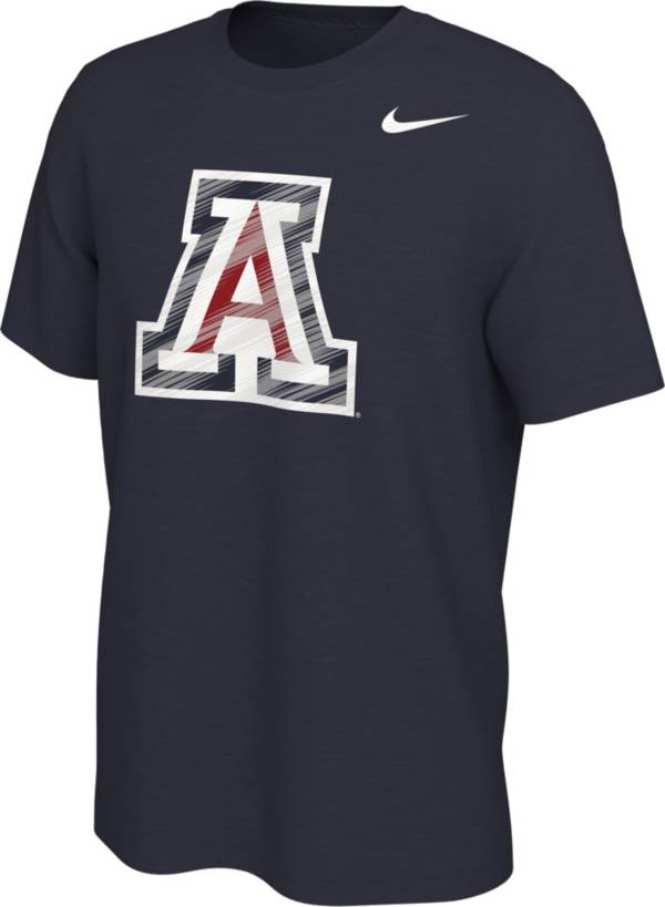 Nike Men's Arizona Wildcats Navy Gloss Logo Basketball T-Shirt
