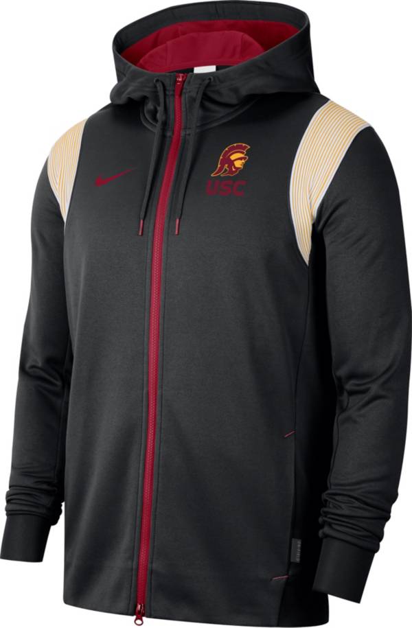 Nike Men's USC Trojans Black Therma-FIT Full-Zip Football Sideline Hoodie product image