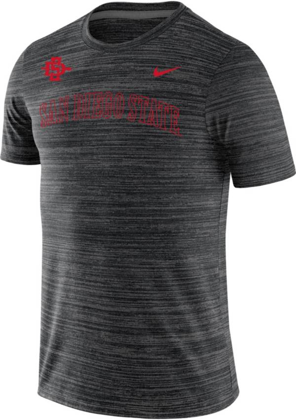 Nike Men's San Diego State Aztecs Black Dri-FIT Velocity Stencil T-Shirt