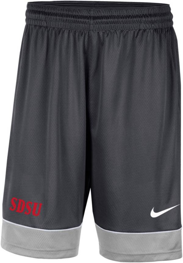 Nike Men's San Diego State Aztecs Grey Dri-FIT Fast Break Shorts