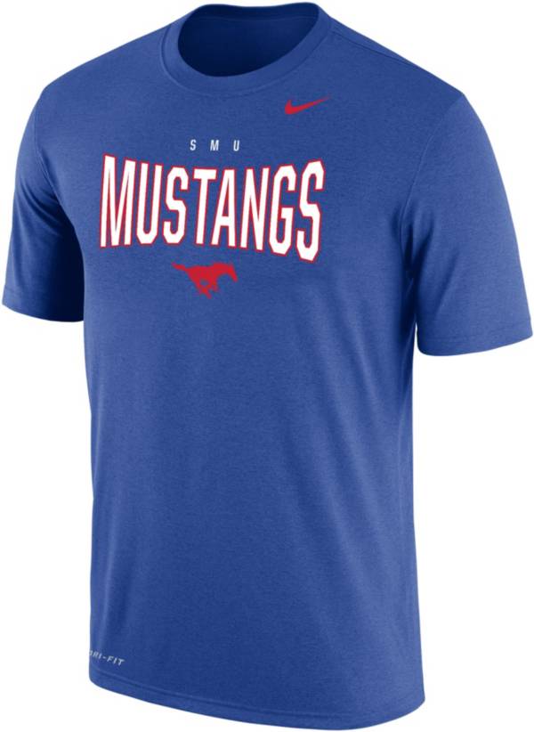 Nike Men's Southern Methodist Mustangs Blue Dri-FIT Cotton T-Shirt