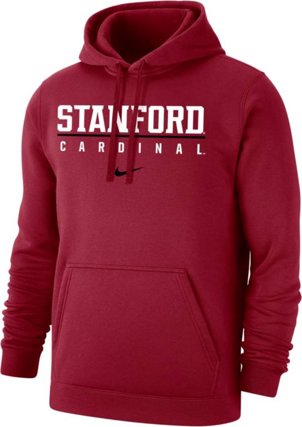 Nike Men's Stanford Cardinal Club Fleece Wordmark Pullover Cardinal Hoodie