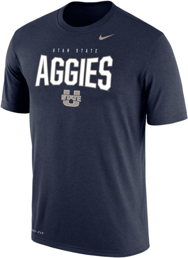 Nike Men's Utah State Aggies Blue Dri-FIT Cotton T-Shirt