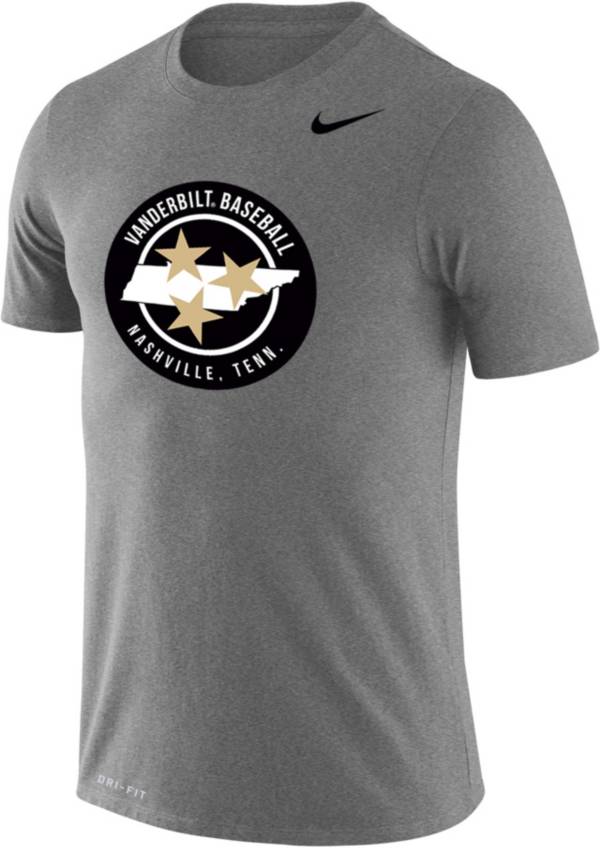 Nike Men's Vanderbilt Commodores Grey Dri-FIT Legend Baseball T-Shirt