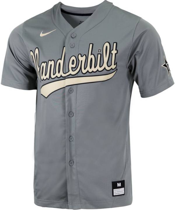 Nike Men's Vanderbilt Commodores Grey Full Button Replica Baseball Jersey