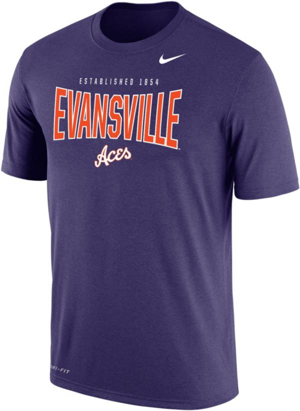 Nike Men's Evansville Purple Aces Purple Dri-FIT Cotton T-Shirt