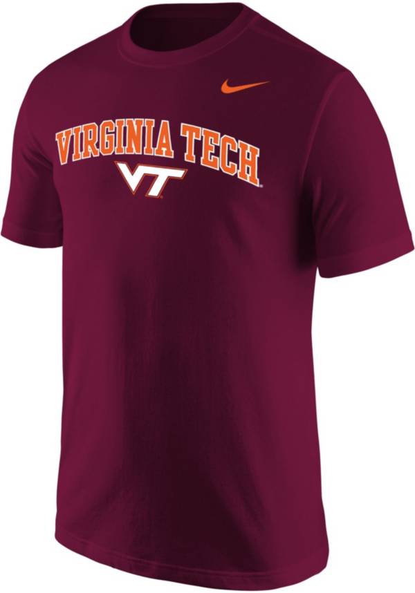 Nike Men's Virginia Tech Hokies Maroon Core Cotton Arch T-Shirt