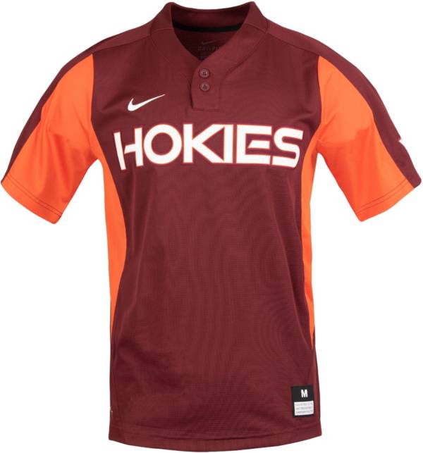 Nike Men's Virginia Tech Hokies Maroon Two Button Replica Baseball Jersey