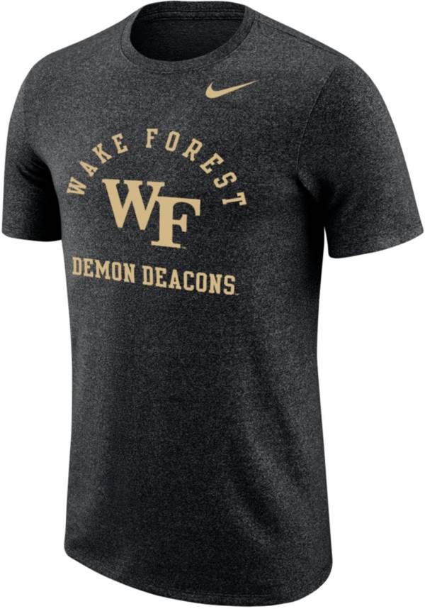 Nike Men's Wake Forest Demon Deacons Heathered Black Core Cotton Arch T-Shirt