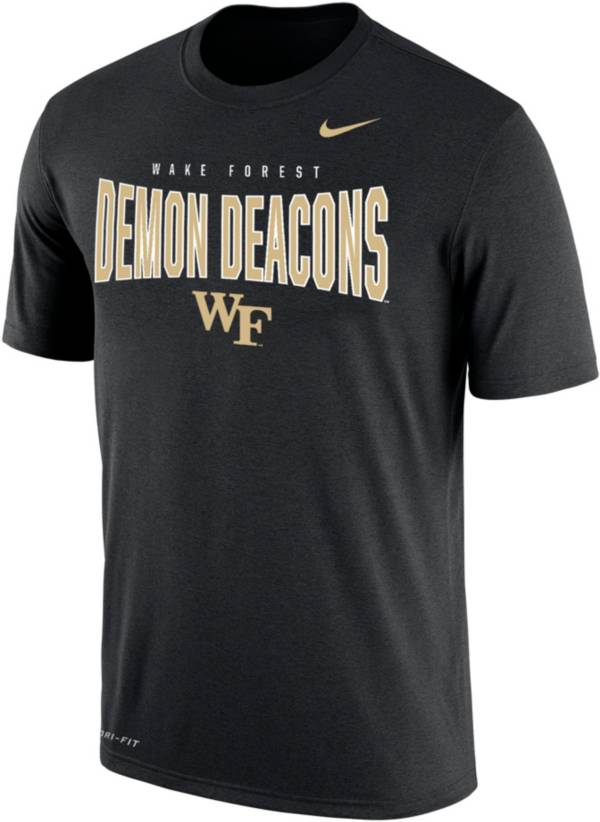 Nike Men's Wake Forest Demon Deacons Black Dri-FIT Cotton T-Shirt
