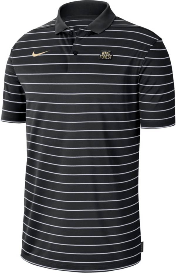 Nike Men's Wake Forest Demon Deacons Black Football Sideline Victory Dri-FIT Polo