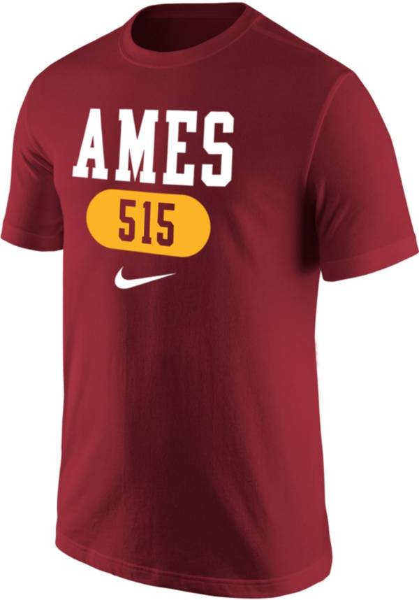 Nike Men's Iowa State Cyclones Cardinal Ames 515 Area Code T-Shirt ...