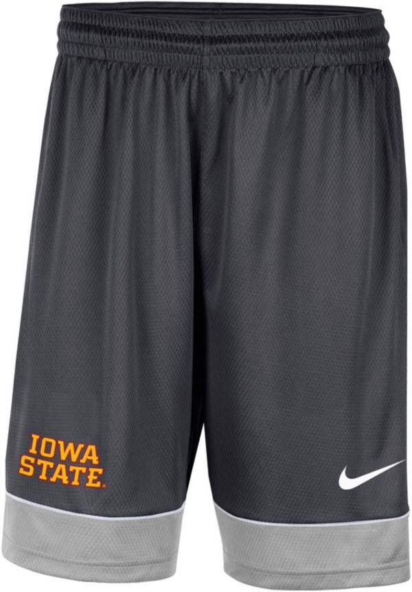 Nike Men's Iowa State Cyclones Grey Dri-FIT Fast Break Shorts