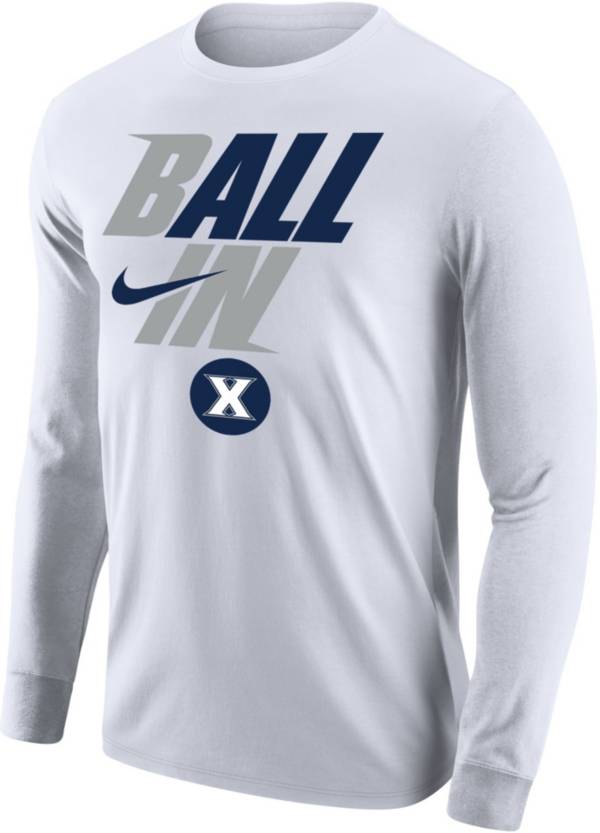 Nike Men's Xavier Musketeers White 2022 Basketball BALL IN Bench Long Sleeve T-Shirt