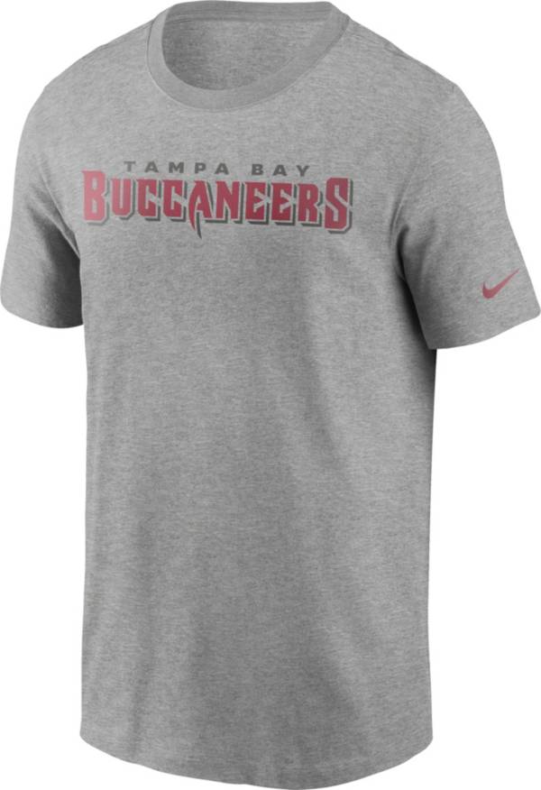 Nike Men's Tampa Bay Buccaneers Essential Wordmark Grey T-Shirt