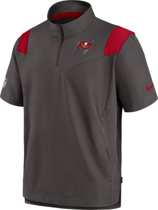 Nike Men's Tampa Bay Buccaneers Sideline Coaches Short Sleeve Grey Jacket