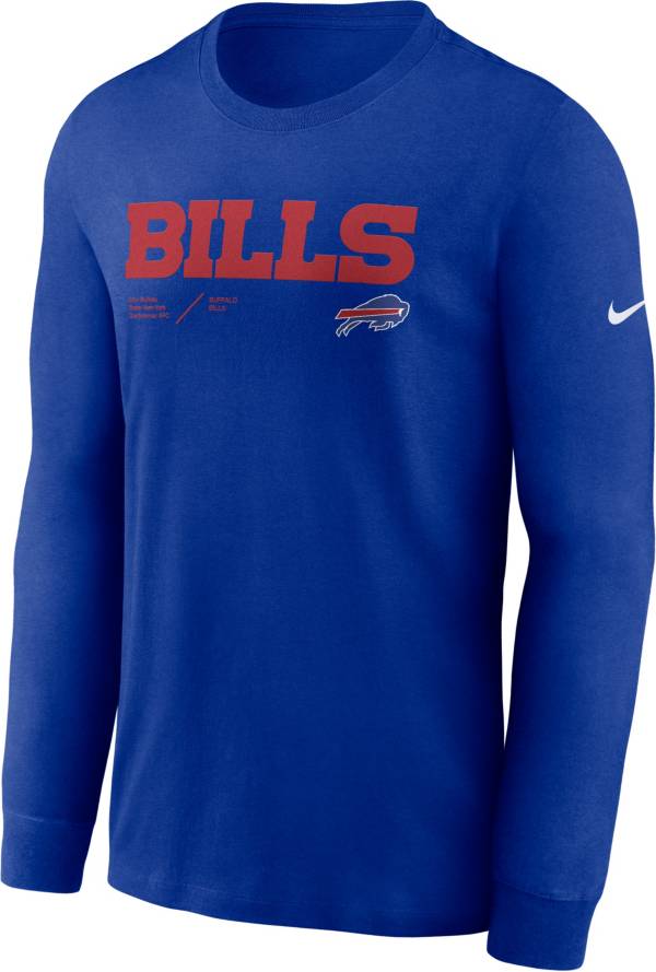 Nike Men's Buffalo Bills Sideline Dri-FIT Team Issue Long Sleeve Royal T-Shirt