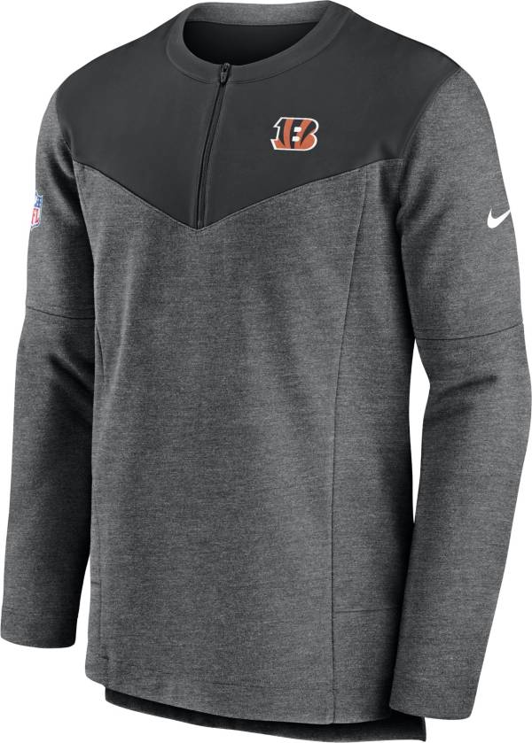 Nike Men's Cincinnati Bengals Sideline Lockup Half-Zip Black Jacket product image