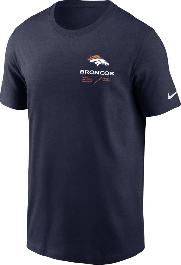 Nike Men's Denver Broncos Sideline Team Issue Navy T-Shirt