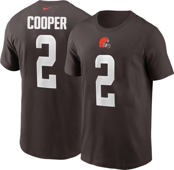 Nike Men's Cleveland Browns Amari Cooper #2 Brown Logo T-Shirt