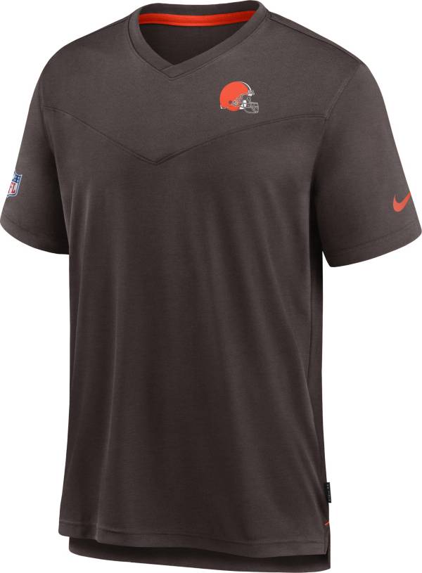 Nike Men's Cleveland Browns Sideline Coaches Brown T-Shirt