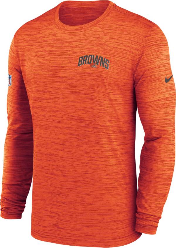 Nike Men's Cleveland Browns Sideline Legend Velocity Orange Long Sleeve T-Shirt